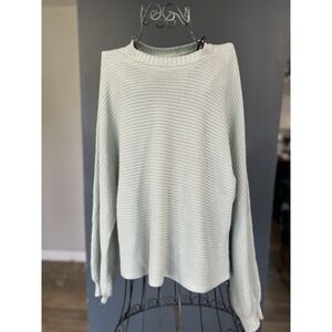 Z Supply Teal Mint Blue Women's Chunky Cable Knit Sweater Size Small